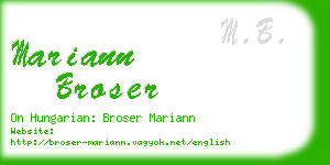 mariann broser business card